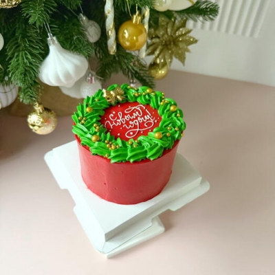 Бенто торт новогодний венок