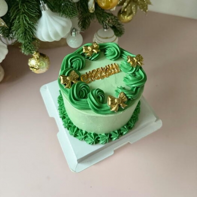 Новогодний бенто торт зеленый праздник