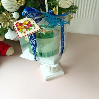 Новогодний бенто торт зеленый праздник