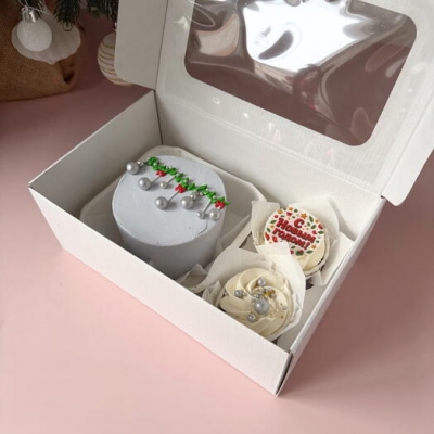 Набор: бенто новогодние шары и капкейки ассорти